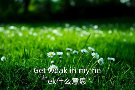 Get weak in my neek什么意思