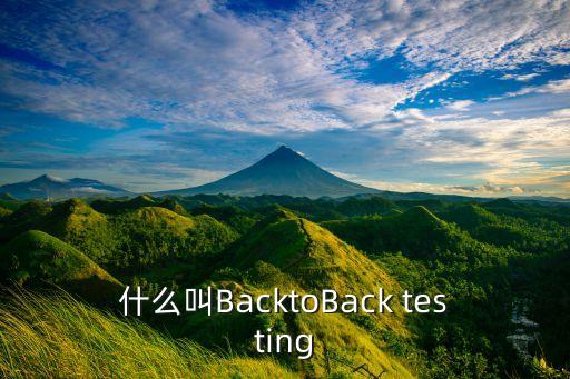 什么叫BacktoBack testing