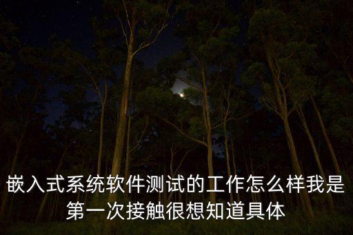 嵌入式系統(tǒng)軟件測試的工作怎么樣我是第一次接觸很想知道具體