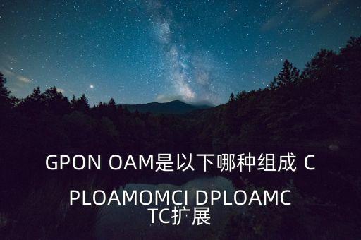 GPON OAM是以下哪種組成 CPLOAMOMCI DPLOAMCTC擴展