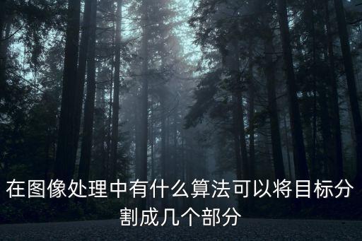 圖像分割算法，在圖像處理中有什么算法可以將目標(biāo)分割成幾個(gè)部分