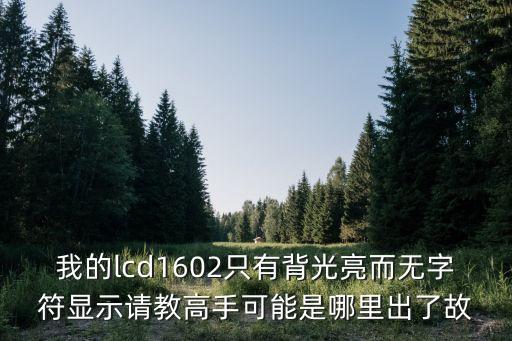 lcd1602，LCD1602的介紹