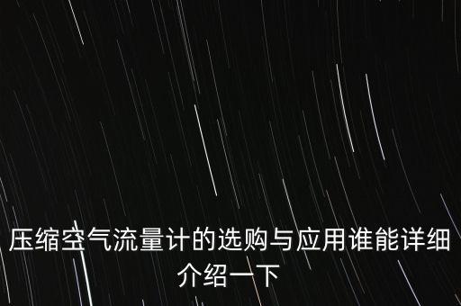 壓縮空氣流量計(jì)，壓縮空氣流量計(jì)的選購與應(yīng)用誰能詳細(xì)介紹一下