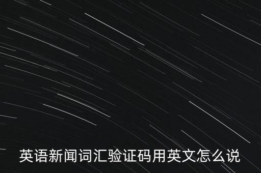 英語新聞詞匯驗證碼用英文怎么說