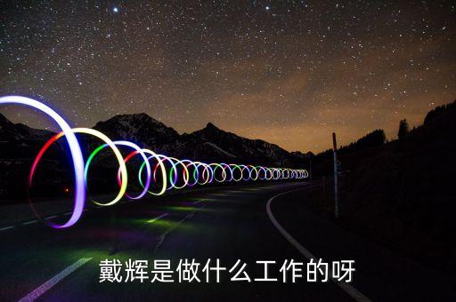 戴輝是做什么工作的呀