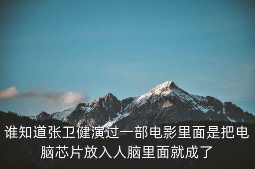 誰知道張衛(wèi)健演過一部電影里面是把電腦芯片放入人腦里面就成了