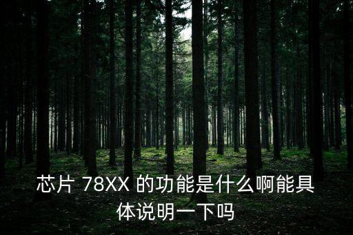 芯片 78XX 的功能是什么啊能具體說明一下嗎