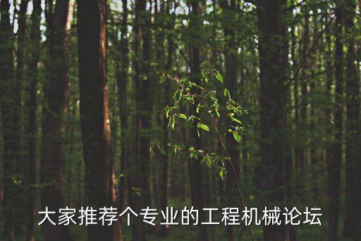 大家推薦個專業(yè)的工程機械論壇