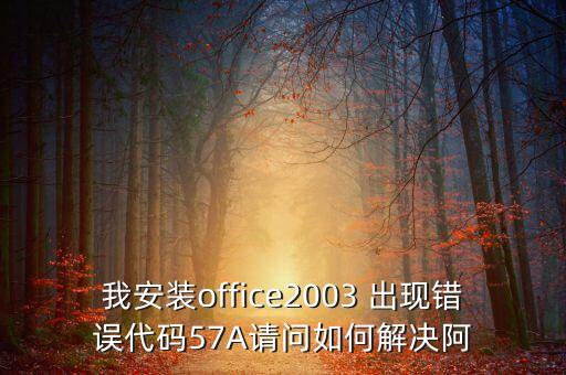 我安裝office2003 出現(xiàn)錯誤代碼57A請問如何解決阿