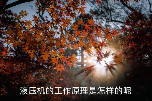 液壓機原理，液壓系統(tǒng)的工作原理