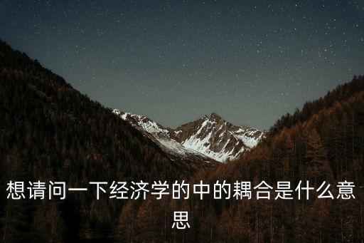 想請(qǐng)問一下經(jīng)濟(jì)學(xué)的中的耦合是什么意思