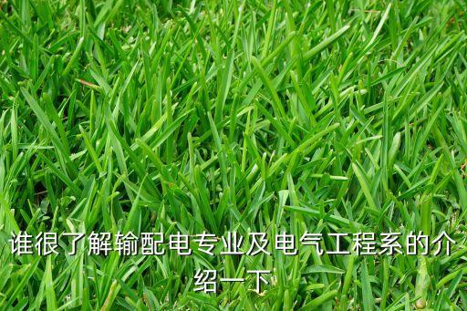 誰很了解輸配電專業(yè)及電氣工程系的介紹一下