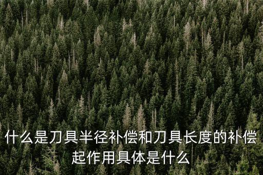 什么是刀具半徑補(bǔ)償和刀具長(zhǎng)度的補(bǔ)償起作用具體是什么