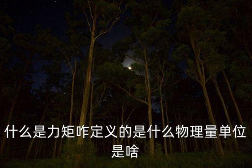 什么是力矩咋定義的是什么物理量單位是啥