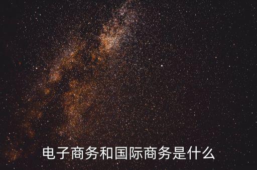 電子商務(wù)和國際商務(wù)是什么