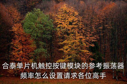 合泰單片機觸控按鍵模塊的參考振蕩器頻率怎么設置請求各位高手