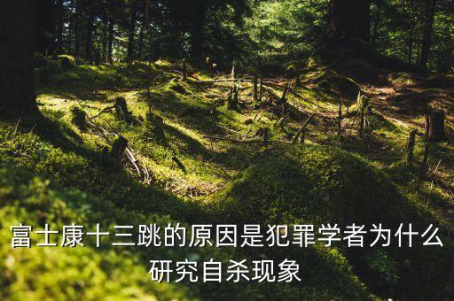 富士康十三跳的原因是犯罪學(xué)者為什么研究自殺現(xiàn)象