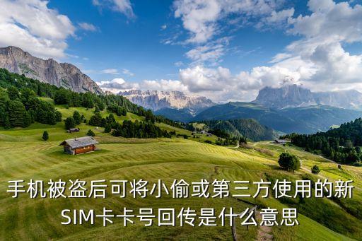 手機(jī)被盜后可將小偷或第三方使用的新SIM卡卡號(hào)回傳是什么意思