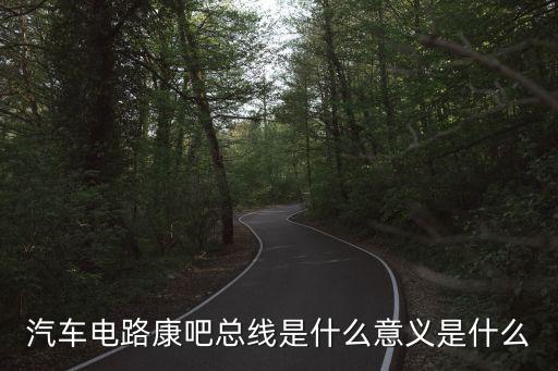 汽車電路康吧總線是什么意義是什么