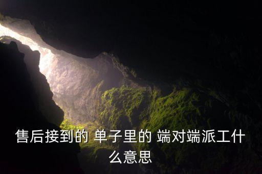 售后接到的 單子里的 端對端派工什么意思