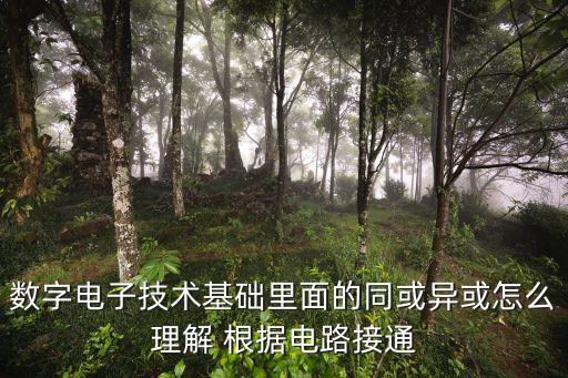 數(shù)字電子技術(shù)基礎(chǔ)里面的同或異或怎么理解 根據(jù)電路接通
