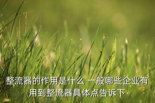 整流器的作用是什么 一般哪些企業(yè)有用到整流器具體點(diǎn)告訴下
