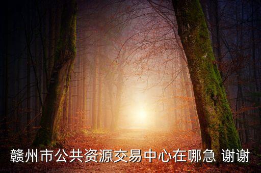 贛州市公共資源交易中心在哪急 謝謝