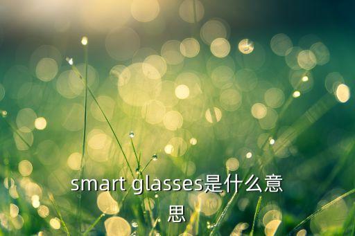 smart glasses是什么意思