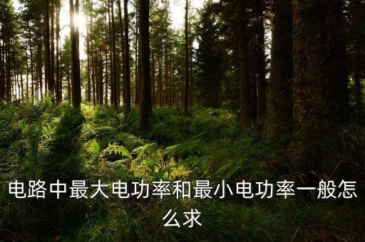 電路中最大電功率和最小電功率一般怎么求