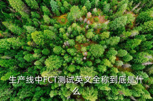生產(chǎn)線中FCT測(cè)試英文全稱到底是什么