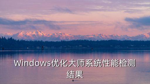 Windows優(yōu)化大師系統(tǒng)性能檢測結(jié)果