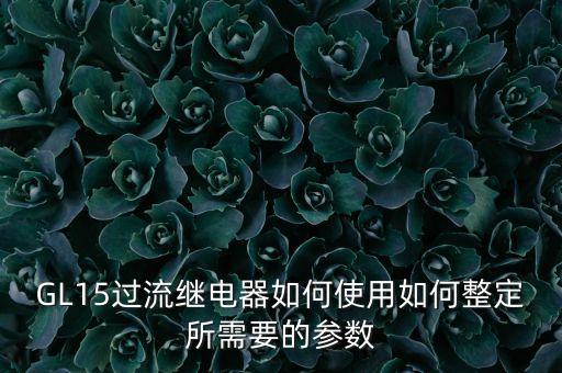 過電流繼電器，GL15過流繼電器如何使用如何整定所需要的參數(shù)