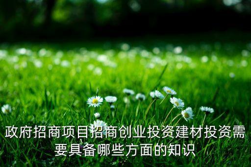 政府招商項(xiàng)目招商創(chuàng)業(yè)投資建材投資需要具備哪些方面的知識(shí)