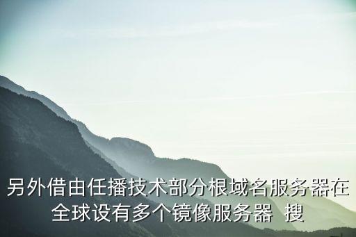 另外借由任播技術(shù)部分根域名服務(wù)器在全球設(shè)有多個(gè)鏡像服務(wù)器  搜