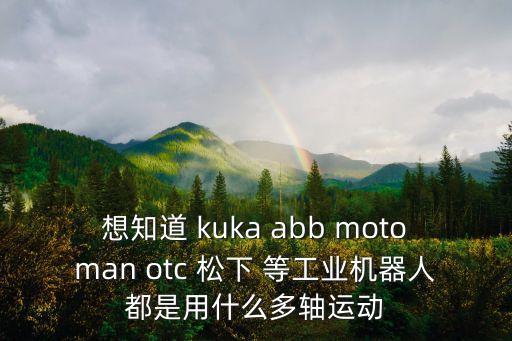 想知道 kuka abb motoman otc 松下 等工業(yè)機器人都是用什么多軸運動