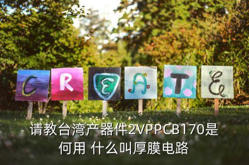 請教臺灣產(chǎn)器件2VPPCB170是何用 什么叫厚膜電路