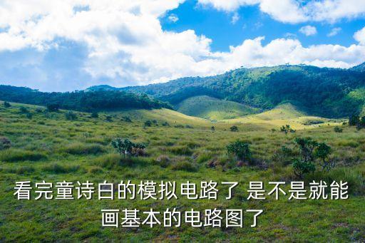 看完童詩白的模擬電路了 是不是就能畫基本的電路圖了