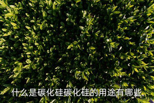 碳化硅的用途，碳化硅是什么東西 干什么用的