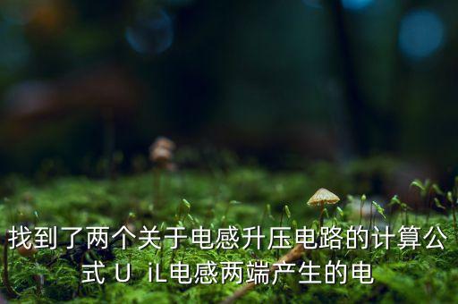找到了兩個關(guān)于電感升壓電路的計算公式 U  iL電感兩端產(chǎn)生的電