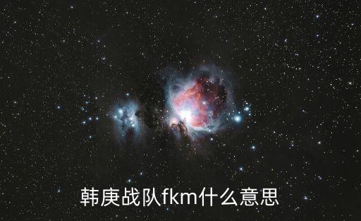 韓庚戰(zhàn)隊(duì)fkm什么意思
