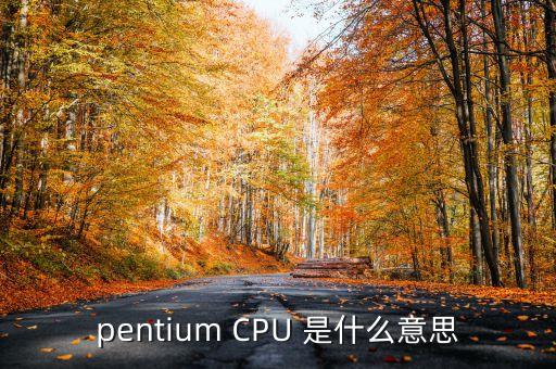 pentium CPU 是什么意思