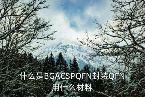 什么是BGACSPQFN封裝QFN用什么材料