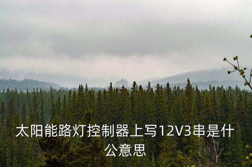 太陽能路燈控制器上寫12V3串是什公意思