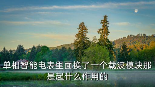電力載波模塊，單相智能電表里面換了一個載波模塊那是起什么作用的
