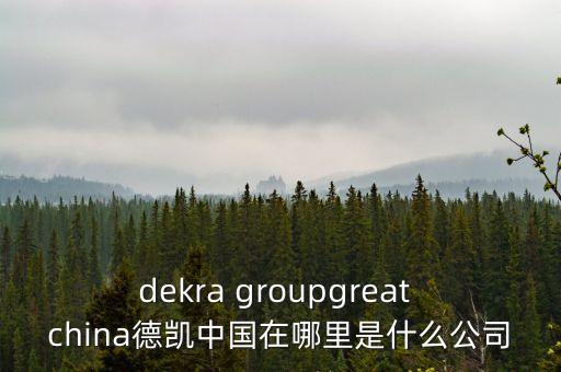 dekra groupgreat china德凱中國在哪里是什么公司