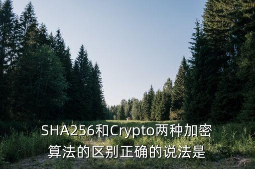 SHA256和Crypto兩種加密算法的區(qū)別正確的說法是