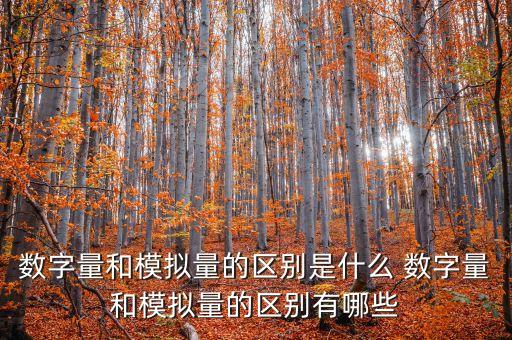數(shù)字量和模擬量的區(qū)別是什么 數(shù)字量和模擬量的區(qū)別有哪些
