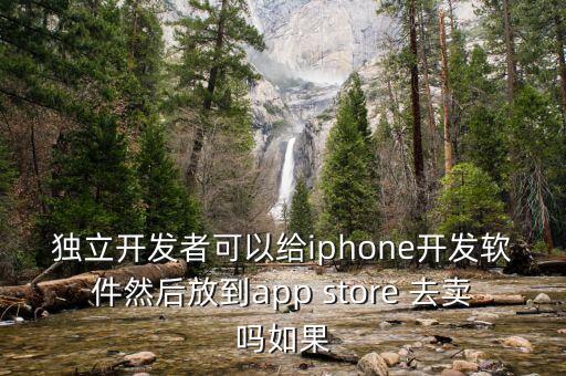 獨(dú)立開(kāi)發(fā)者可以給iphone開(kāi)發(fā)軟件然后放到app store 去賣嗎如果