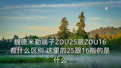 魏德米勒端子ZDU25跟ZDU16有什么區(qū)別 這里的25跟16指的是什么