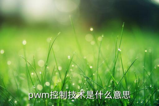 pwm控制技術(shù)是什么意思